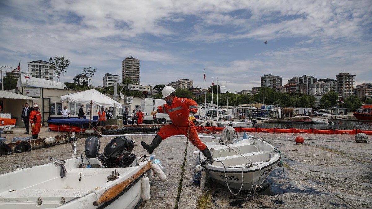 FOTO: Ketika Turki Bersih-bersih Wabah Ingus Laut di Marmara