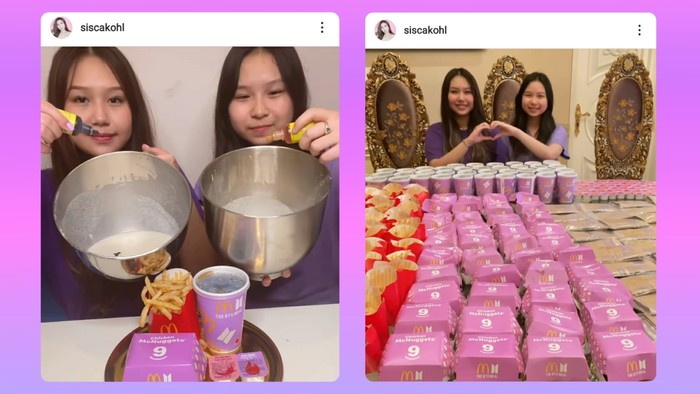 Sisca Kohl juga sempat membuat kehebohan dikarenakan postingan video “Tutorial Es Krim”-nya yang menampilkan penampakan BTS Meal dengan jumlah yang banyak. Netizen pun langsung membanjiri komentar postingan Sisca Kohl ini. (instagram.com/siscakohl)