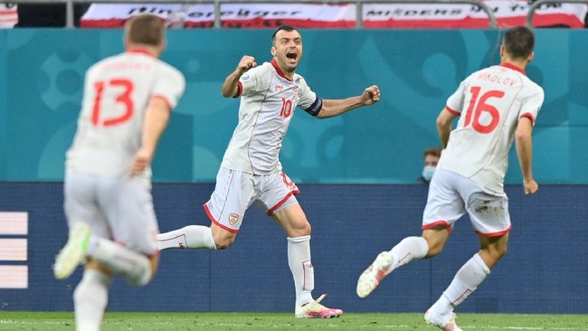 Makedonia Utara tahan imbang Austria 1-1 di babak pertama pertandingan Grup C Euro 2020 (Euro 2020) di Stadion Arena Bukarest, Minggu (13/6) malam.