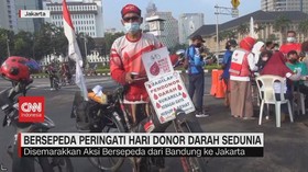 VIDEO: Bersepeda Peringati Hari Donor Darah Sedunia