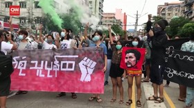 VIDEO: Semangat 'Che Guevara' di Demo Antikudeta Myanmar