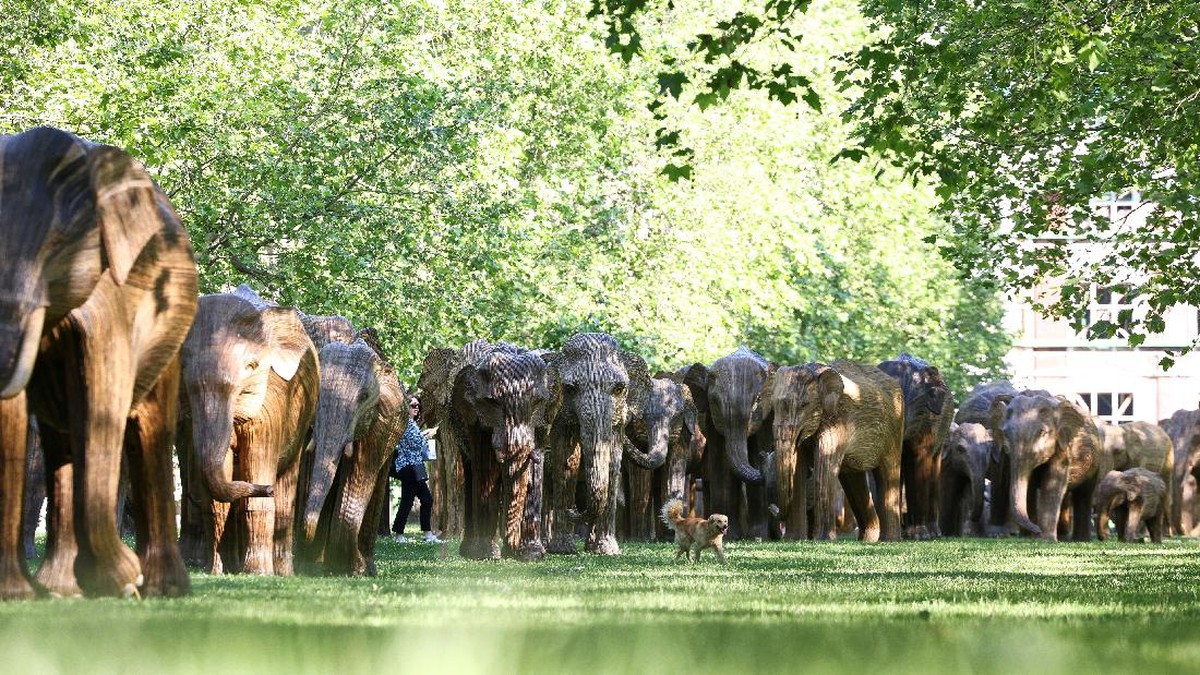 FOTO: 'Gajah-gajah' Pembawa Pesan di Sudut London