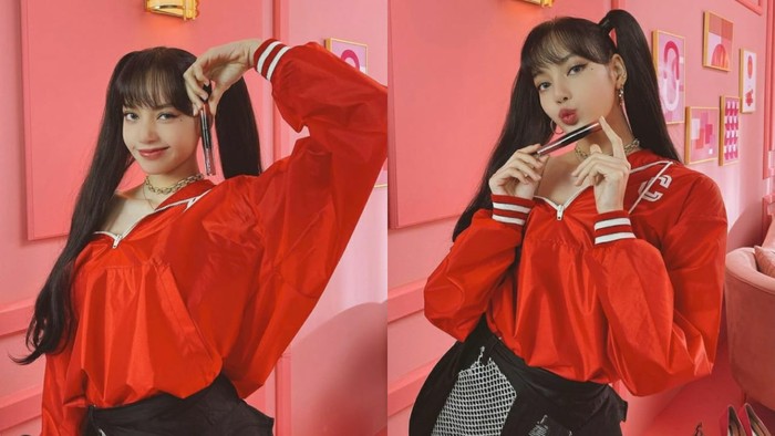 Shooting untuk Kick Back Dance Video, Lisa menyempatkan diri untuk berfoto ria dan mengupload gambar dirinya di instagram pribadinya dengan memegang produk MAC's Love Me Liquid Lip Color Still Winning. (Pict : instagram.com/lalalalisa_m)