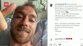 VIDEO: Eriksen Mulai Membaik Usai Pingsan di Euro 2020