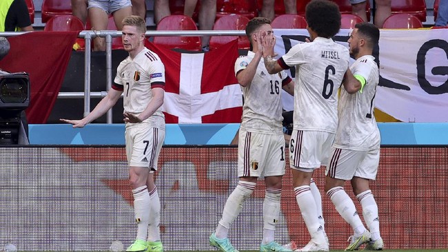 Kevin De Bruyne tak melakukan selebrasi karena menghormati Christian Eriksen pada laga Denmark vs Belgia di Euro 2020 (Euro 2021).