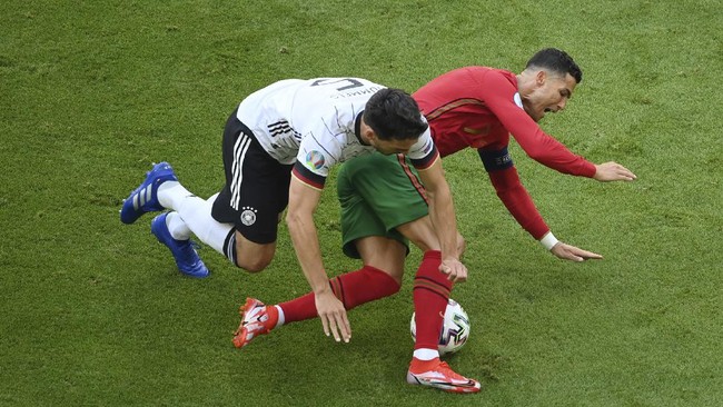 Timnas Jerman sementara berhasil unggul 2-1 atas timnas Portugal di babak pertama duel Grup F Euro 2020 (Euro 2021).