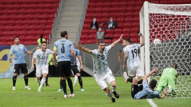 Hasil Copa America: Argentina Kalahkan Uruguay Argentina menang 1-0 atas Uruguay dalam laga fase grup Copa America 2021di Stadion Mane Garrincha, Brasilia, Brasil, Sabtu (19/6) pagi waktu Indonesia.
