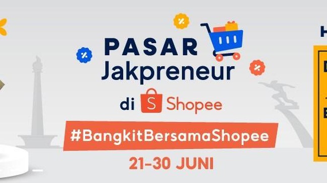 Shopee berkolaborasi bersama Pemprov DKI Jakarta menghadirkan Pasar Online Jakpreneur dalam gelaran Jakpreneur Fest 2021 untuk memeriahkan HUT Jakarta ke-949.