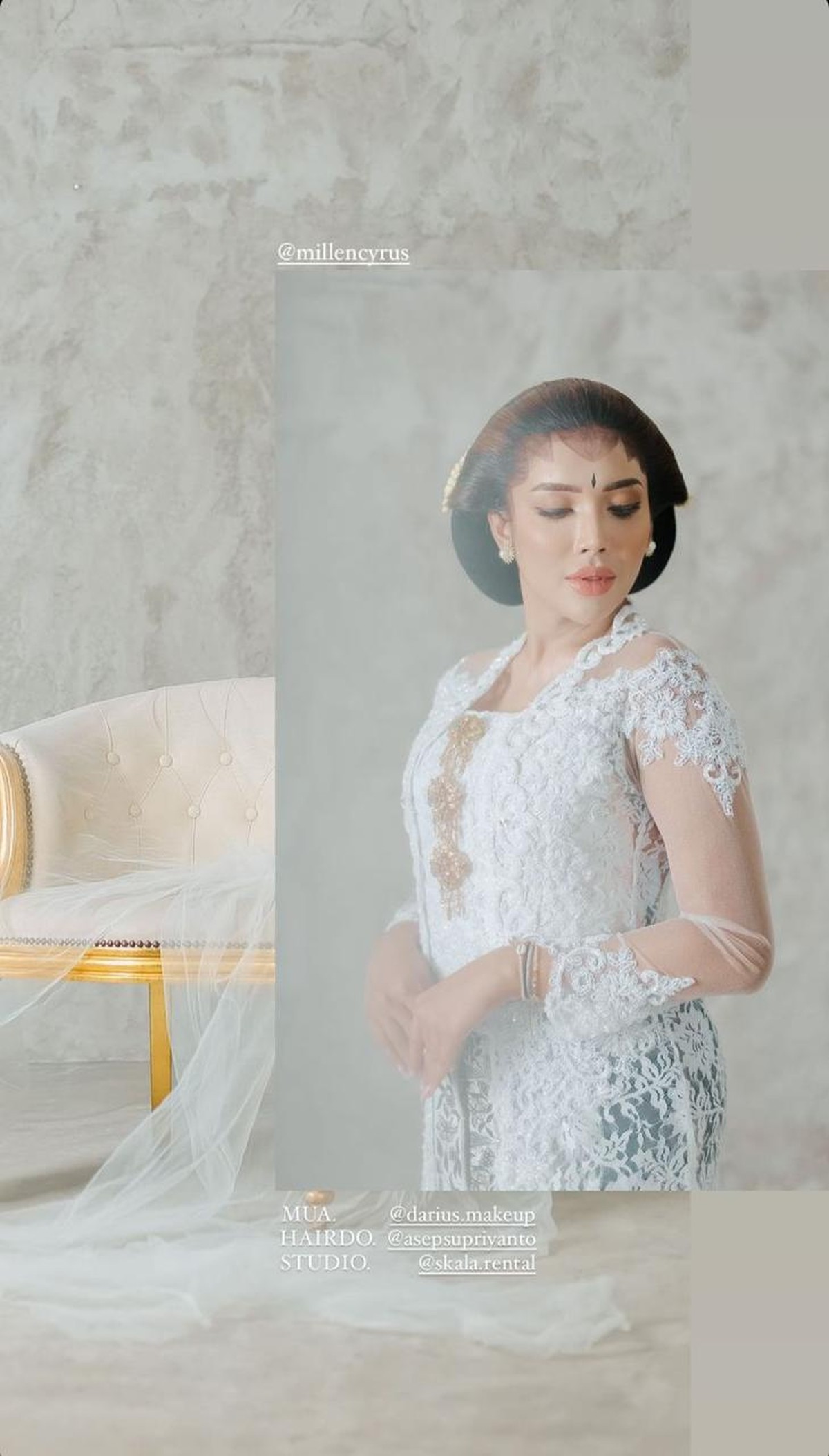 Millen Cyrus mengunggah foto dengan keterangan 'Pre Wedding' dan berdandan ala pengantin bikin heboh&period; Yuk intip&excl;