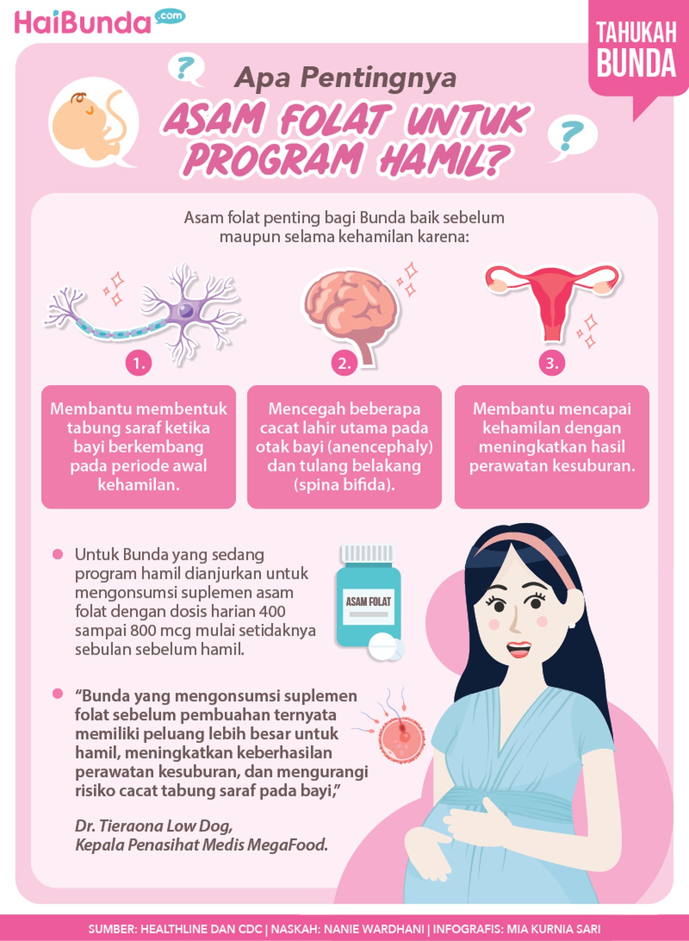 Infografis asam folat Asam Folat untuk program hamil