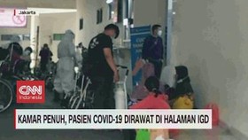 VIDEO: Kamar Penuh, Pasien Covid-19 Dirawat di Halaman IGD