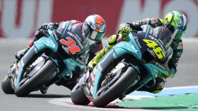 Valentino Rossi pesimistis bisa merebut podium ke-200 di MotoGP pada balapan MotoGP Aragon 2021 di Sirkuit Motorland Aragon, Minggu (12/9).