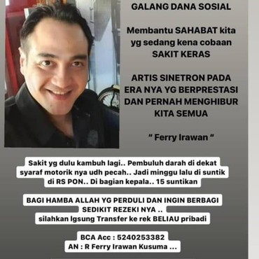 Ferry Irawan Sakit Keras, Marcelino Lefrandt Ajak Galang Dana