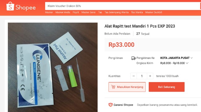 Penjual alat tes swab antigen murah untuk deteksi Covid-19 bak kucing-kucingan menjual produk di sejumlah e-commerce tanah air.