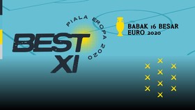INFOGRAFIS: Best 11 Babak 16 Besar Euro 2020, Xhaka di Tengah