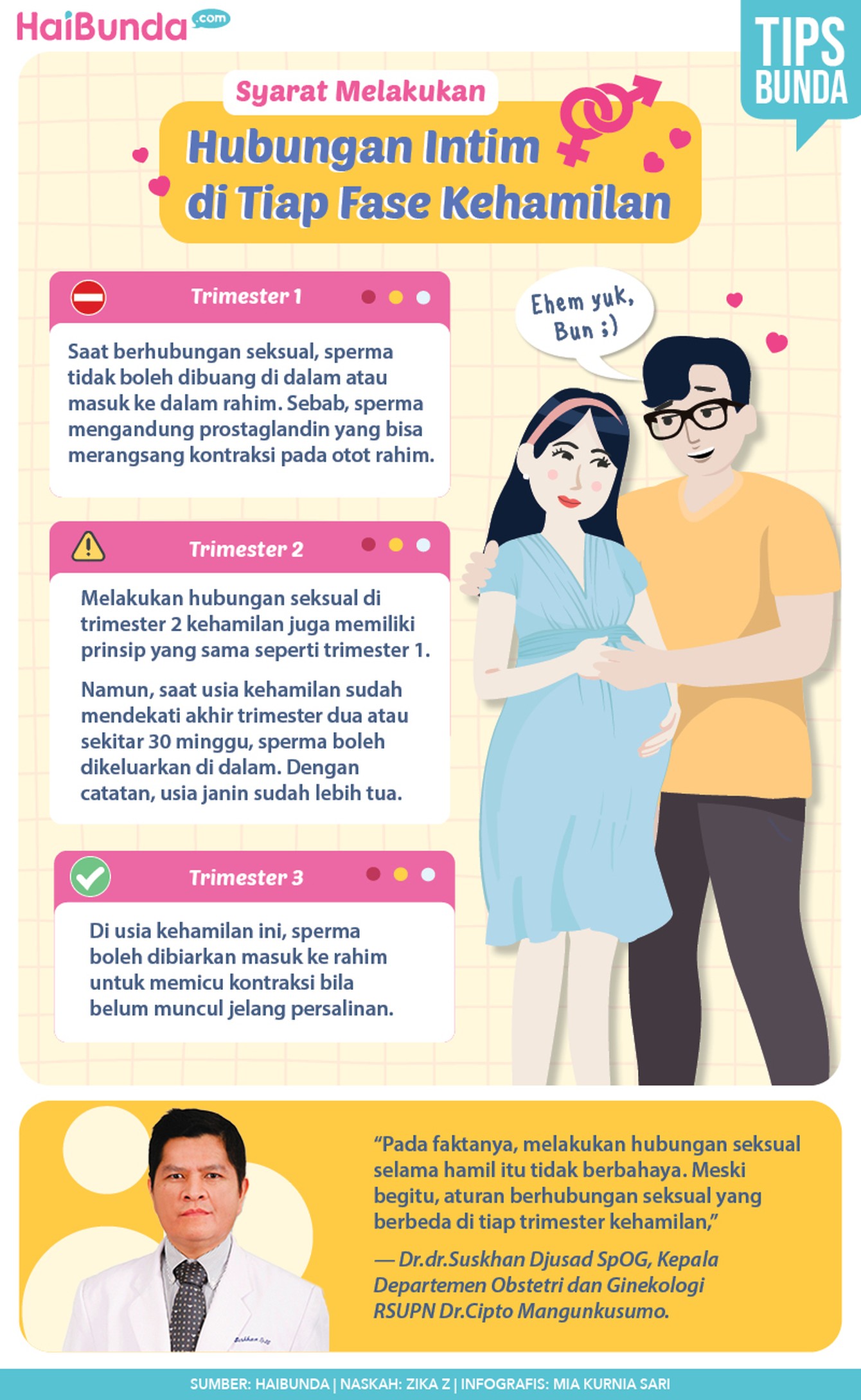 infografis kehamilan Hubungan intim saat hamil.