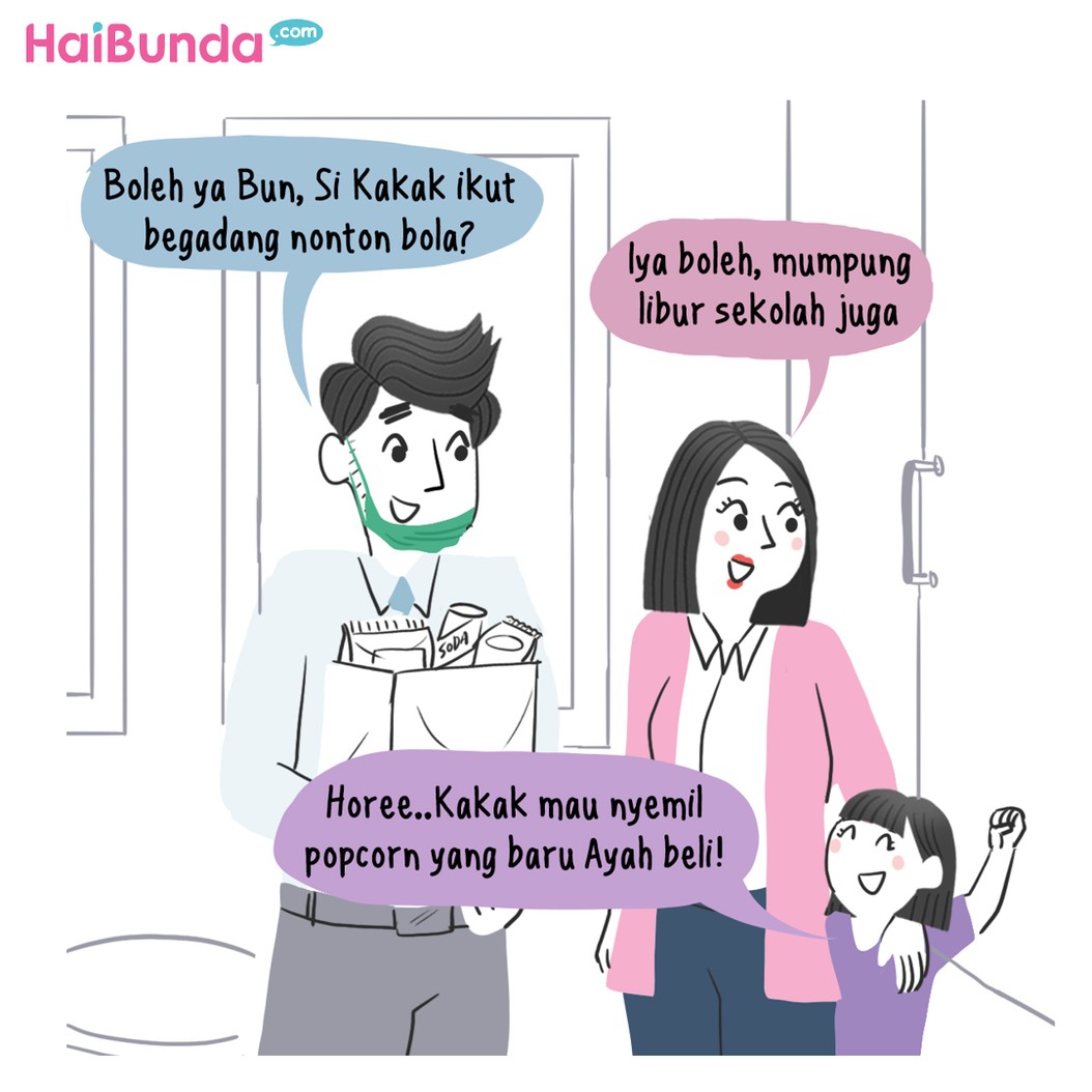 Nemenin ayah nonton bola