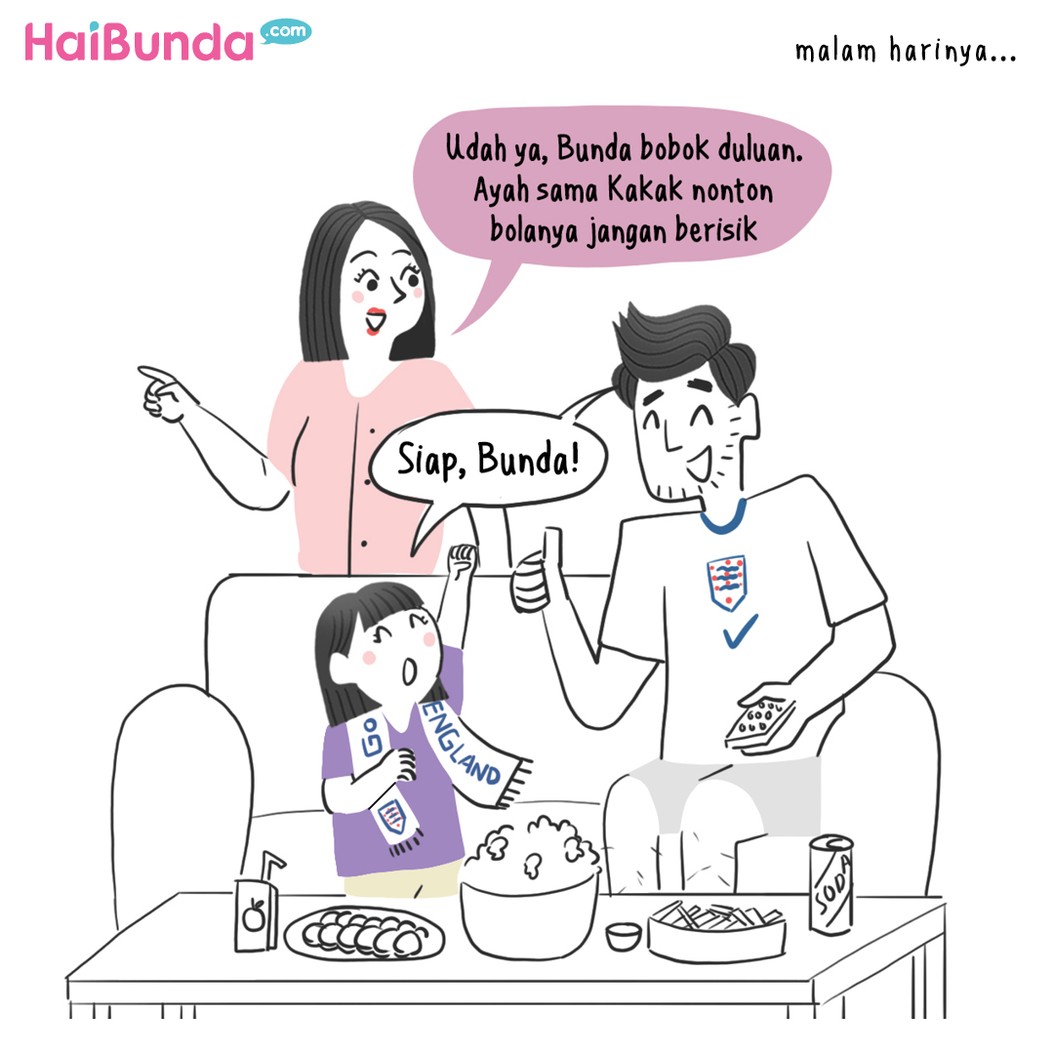 Nemenin ayah nonton bola