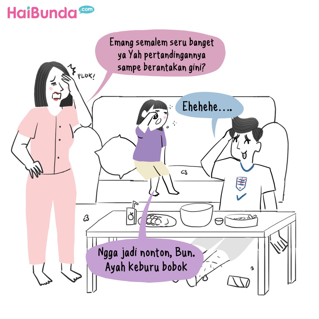 Nemenin ayah nonton bola