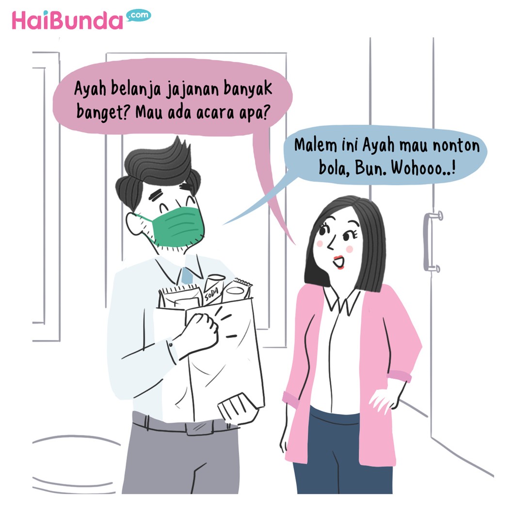 Nemenin ayah nonton bola