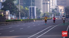 FOTO: Larangan Olahraga Akhir Pekan saat PPKM Darurat