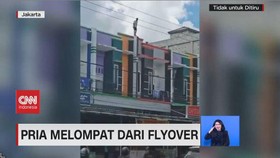 VIDEO: Pria Melompat Dari Flyover