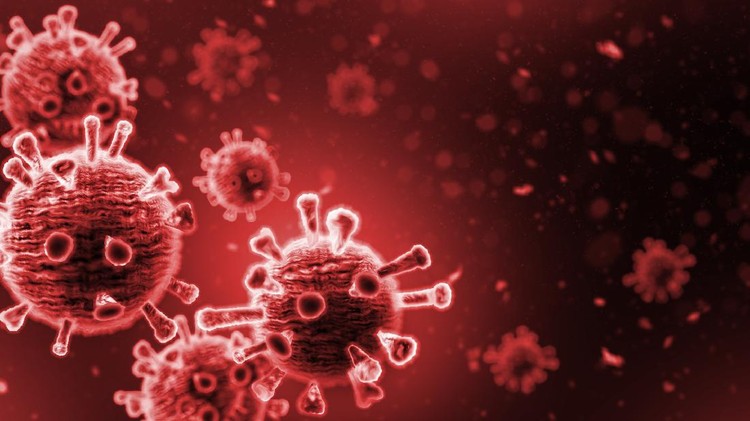 Corona Viruses against Dark Background