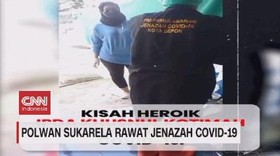 VIDEO: Polwan Sukarela Rawat Jenazah Covid-19