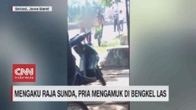 VIDEO: Mengaku Raja Sunda, Pria Mengamuk di Bengkel Las