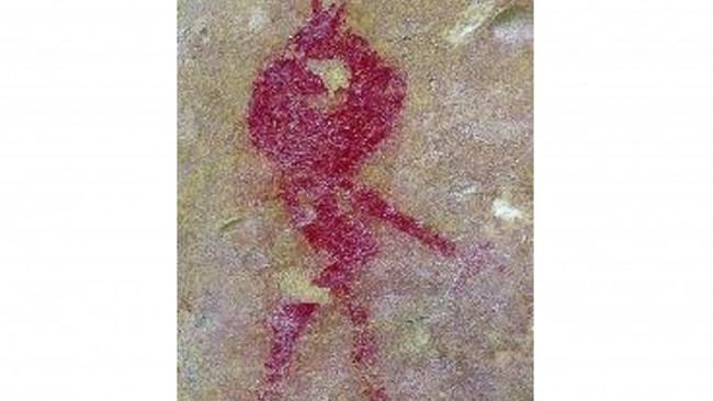 Gambar cadas ini mengindikasikan situs ceruk Kel Lein di Pulau Kaimear merupakan salah satu persinggahan dalam jalur perlintasan manusia purba.