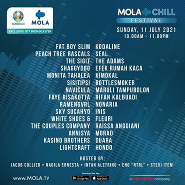 Jelang Final EURO 2020, Mola Chill Festival Tayang 13 Jam Nonstop
