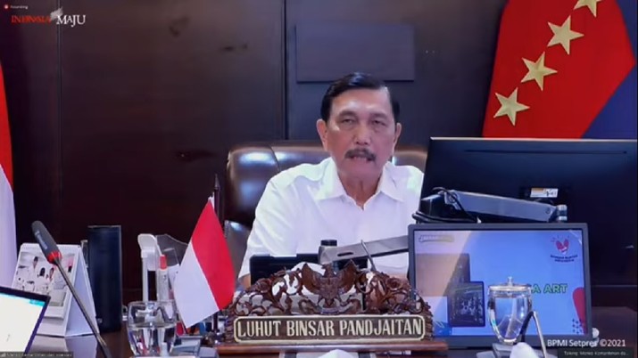 Ket Pers Menko Kemaritiman dan Investasi,Luhut Binsar Panjaitan (Tangkapan Layar Youtube/Sekretariat Presiden) Ket Pers Menko Kemaritiman dan Investasi,Luhut Binsar Panjaitan (Tangkapan Layar Youtube/Sekretariat Presiden)