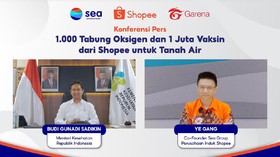 Menkes Apresiasi Shopee Kirim Bantuan 1.000 Tabung Oksigen