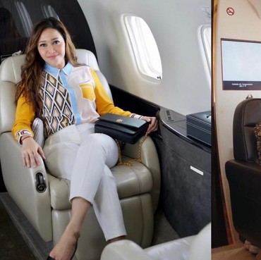 Gaya Elegan & Berkelas Maia Estianty Melancong dengan Jet Pribadi