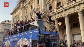 VIDEO: Momen Parade Kemenangan Italia Rayakan Juara Euro 2020