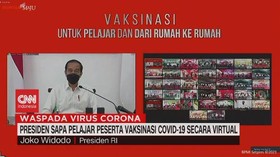 VIDEO: Presiden Sapa Pelajar Peserta Vaksinasi Covid-19