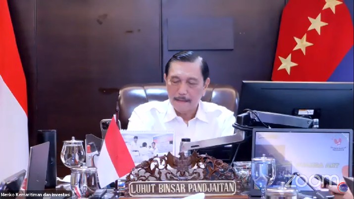 Konferensi Pers Menteri Koordinator Bidang Kemaritiman Luhut Binsar Panjaitan Media Update Kondisi PPKM Darurat (Tangkapan Layar Youtube/Kementerian Koordinator Bidang Kemaritiman)