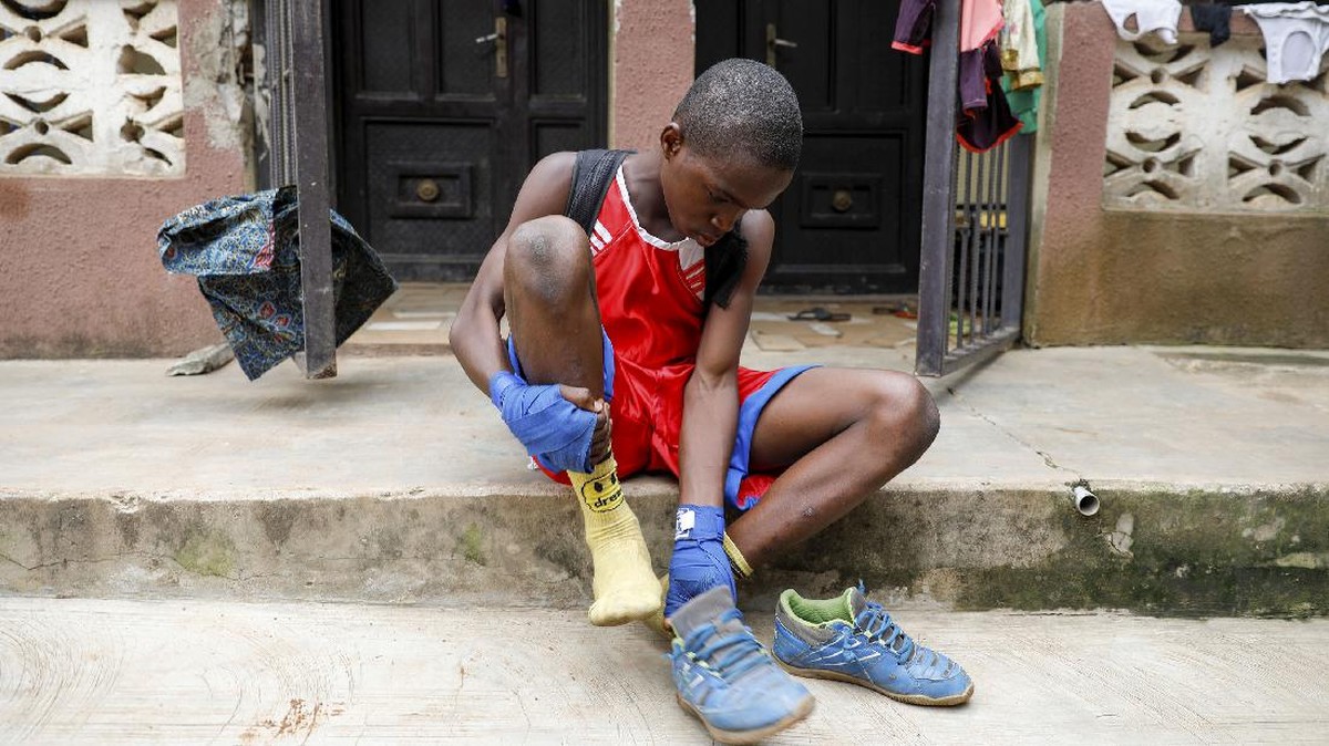FOTO: Impian Menjadi Tyson dari Kultur Tinju di Nigeria