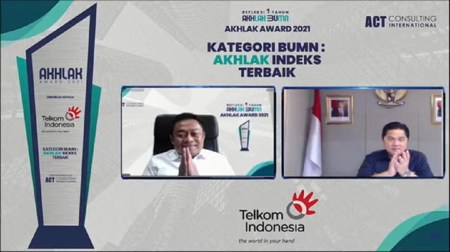 PT Telkom Indonesia Tbk (Telkom) berhasil meraih juara umum pada ajang perdana AKHLAK Award 2021 dan memborong sejumlah penghargaan.