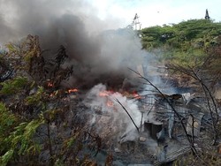 Tempat Penyulingan Minyak Tradisional di Bojonegoro Terbakar