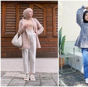 6 Ide OOTD Hijab Atasan Kotak-kotak Buat Tampil Stylish, Tapi Tetap Terlihat Rapi