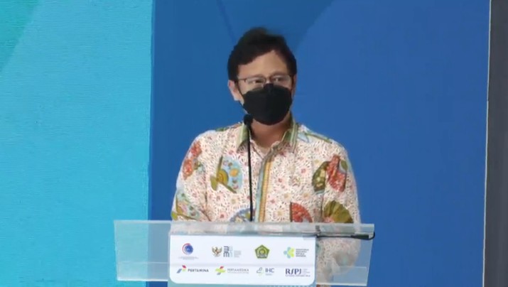Menteri Kesehatan Budi Gunadi Sadikin saat Peresmian RSPJ Extensi Arafah Asrama Haji Embarkasi Jakarta. (Tangakapan Layar Youtube pertamedika training)