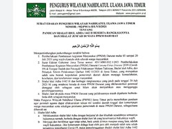 PWNU Jatim Keluarkan SE Panduan Salat Idul Adha Saat PPKM Darurat