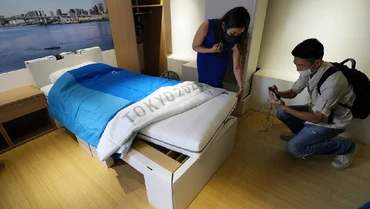 img-title Atlet Olimpiade 2020 Tidur di Ranjang 'Antiseks' demi Cegah COVID-19