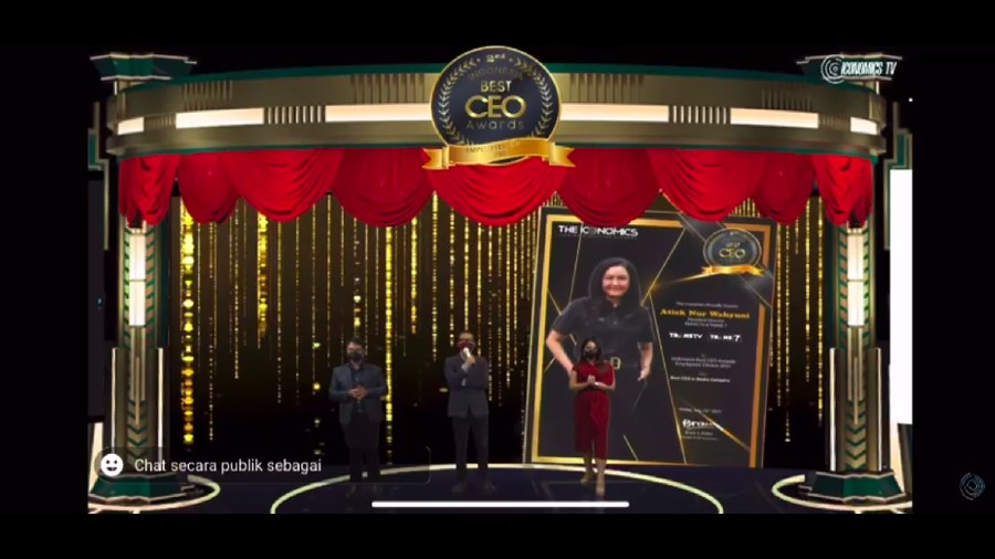 Dirut Trans TV dan Trans7 Raih Penghargaan Best CEO Awards 2021