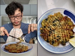 Nyeleneh! Chef William Gozali Bikin Waffle Nasi Padang