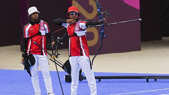 Tim Panahan beregu putra Indonesia tersingkir di babak 16 besar Olimpiade Tokyo 2020 setelah kalah dari Inggris Raya dengan skor 0-6.