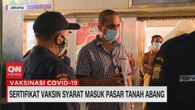 VIDEO: Sertifikat Vaksin Syarat Masuk Pasar Tanah Abang