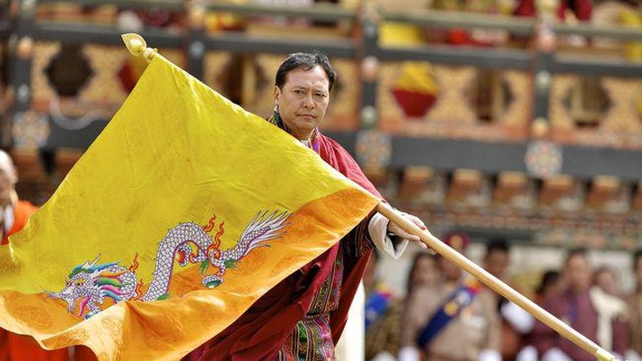 Ilustrasi bendera bhutan. /AP