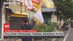 VIDEO: Merugi, Puluhan Pedagang Pasang Bendera Putih
